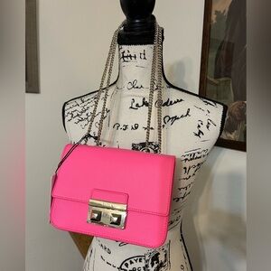 NWT Furla Neon Pink Bella Mini Crossbody Bag.